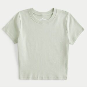 Hollister Women's Baby Crop Tee Sage Green Size XL